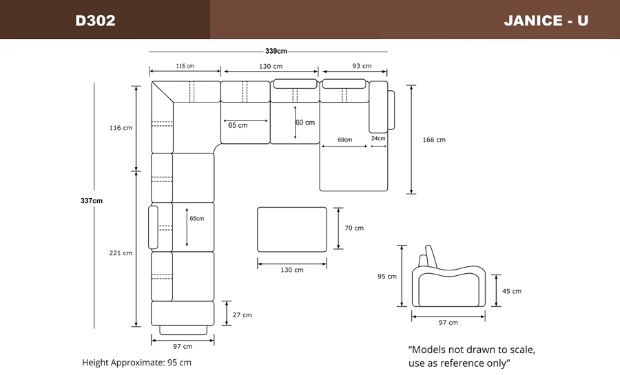 Janice - U Leather Sofa Lounge Set